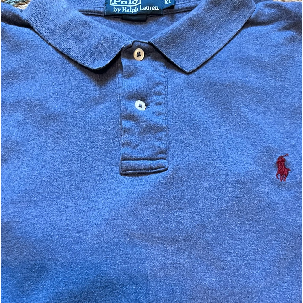 Polo Ralph Lauren Polo Shirt Mens Size Xl Short Sleeve Heathered Blue